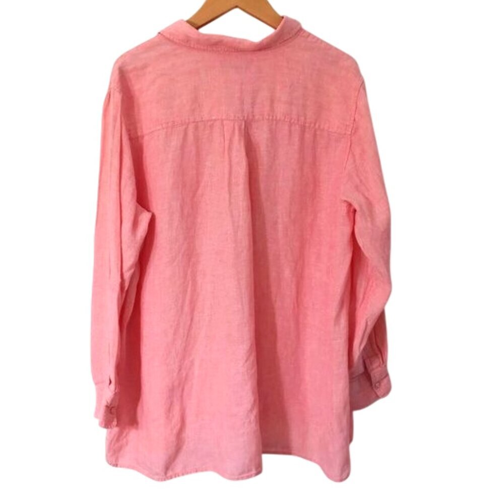 Lands'‎ End 100% Linen Button Up Shirt Size L - Picture 4 of 6